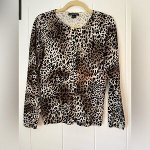August Silk Leopard Print Cardigan